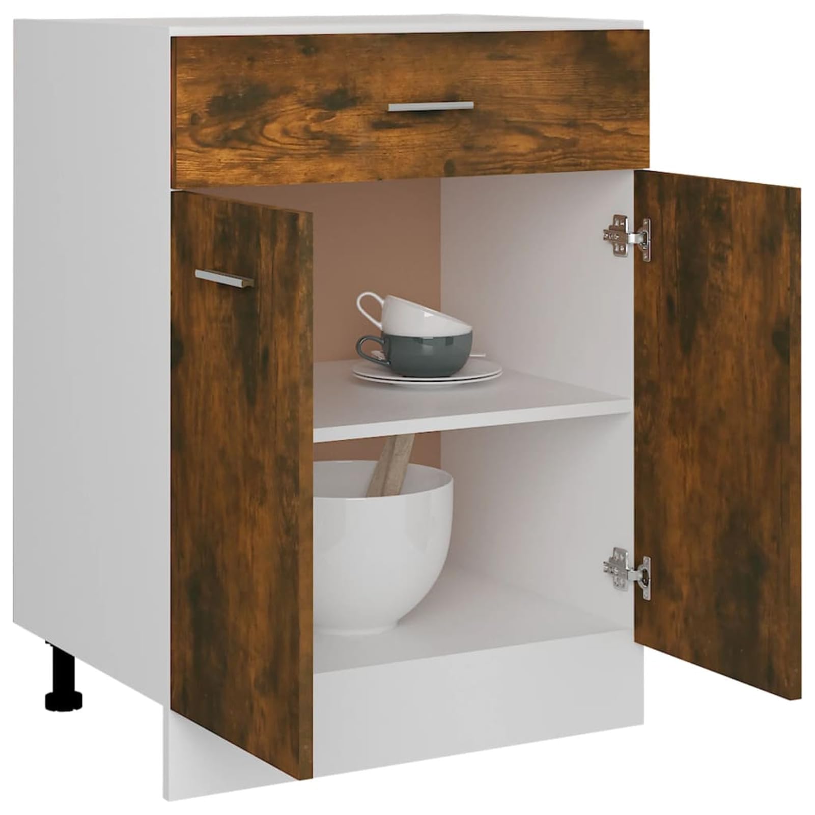 Unterschrank mit Schublade Räuchereiche 60x46x81,5 cm Küchenschrank, Küchenunterschrank, Unterschrank Küche, Küchenmöbel, Miniküche, Spülschrank