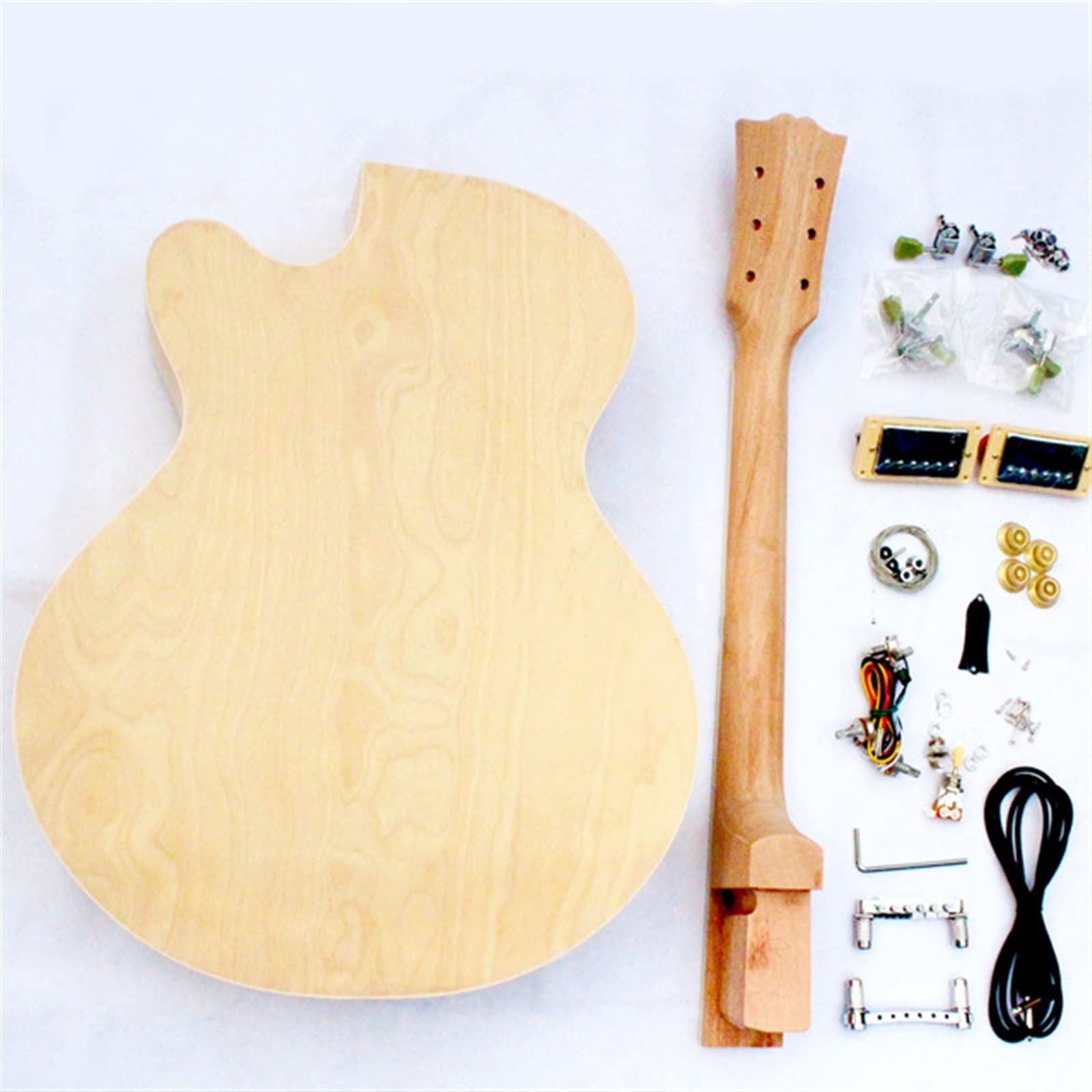 Kits De Guitare Électrique Bricolage Manche En Acajou Érable Avec Corps En Érable Flammé Avec Tous Les Accessoires Kit d'assemblage de guitare électrique
