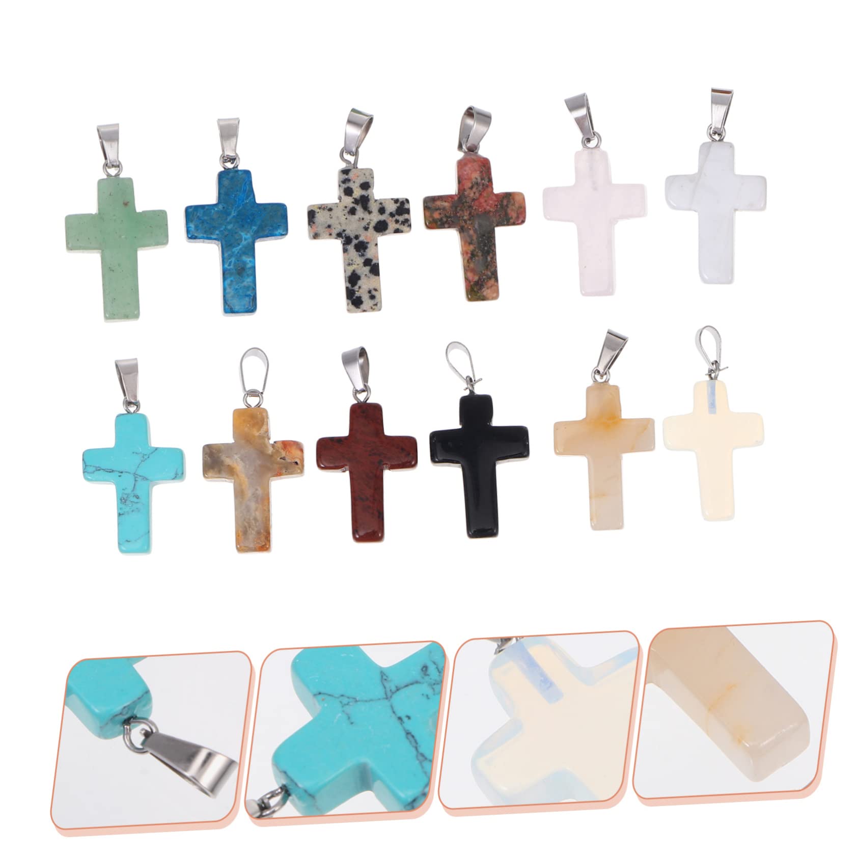 12pezzi Ciondoli Pietra Naturale Per Creazione Collane e Bracciali Diy Accessori Unici e Creativi Per Amanti Dei Gioielli