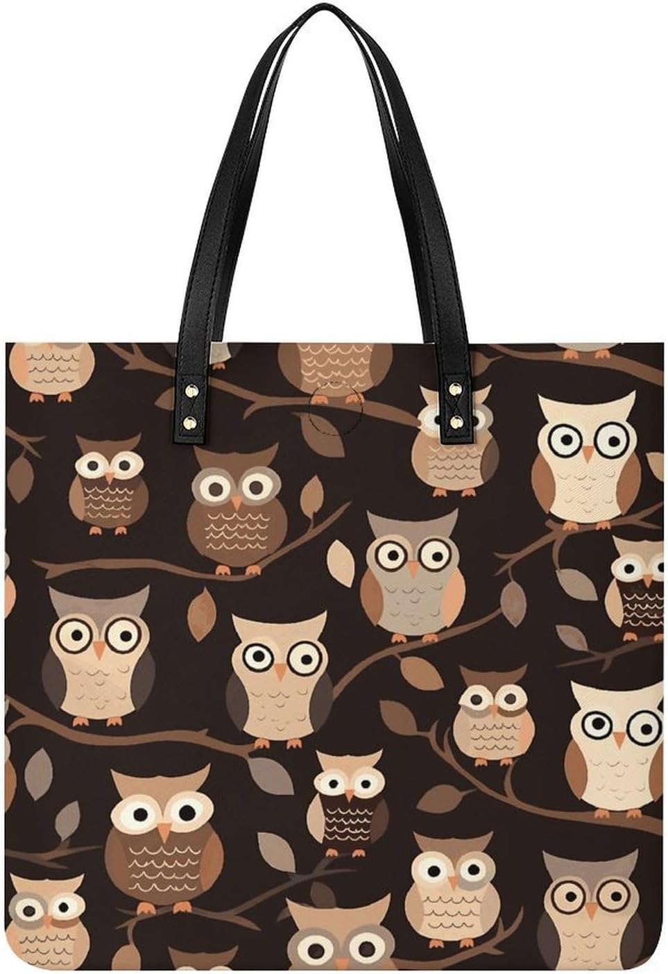 Cute Brown Cartoon Owls Handbags Large Capacity, Tote Bag Stylish Slouchy, Shoulder Bags for Work Beach Travel And Shopping Grocery.