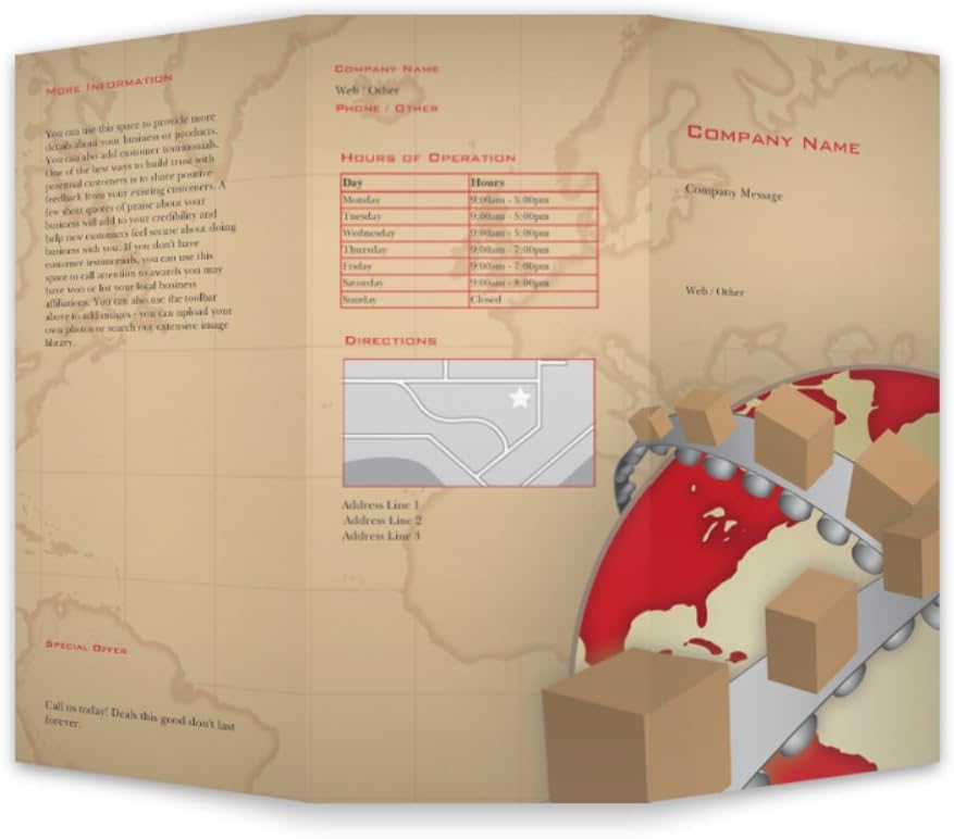 Vistaprint Khaki Shipping Brochures Office Products