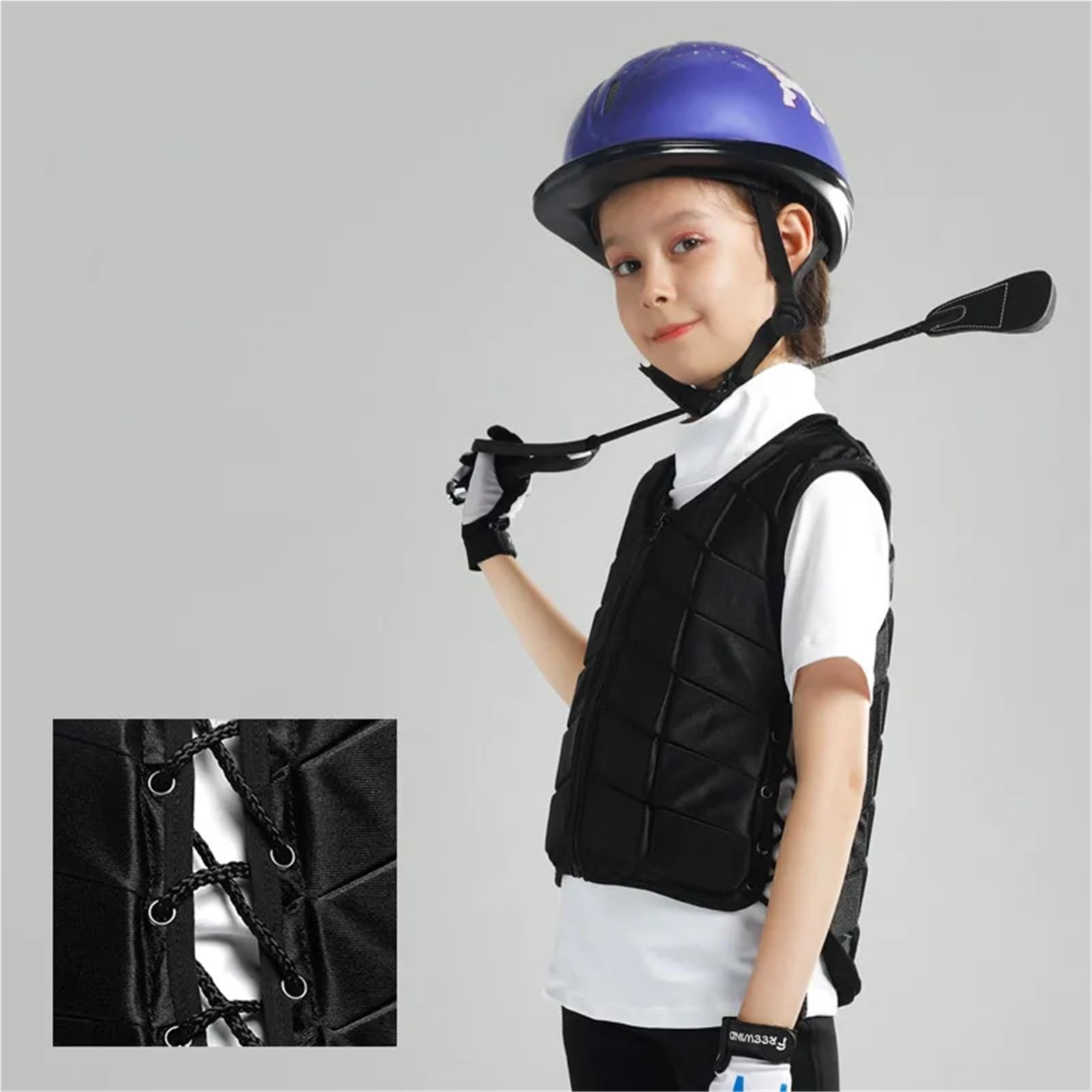 Gilet da Equitazione Gilet da Equitazione for Esterni, Imbottito in Eva, di Sicurezza, for Equitazione, Protezione for Il Corpo, Unisex, Nero, for Adulti, Uomini, Donne e Bambini(Adult XXL)