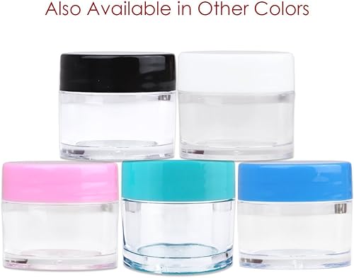 Miniatura 3 de Beauticom - Tarros de plástico transparente de pared gruesa a prueba de fugas con tapas rosadas para cosméticos, bálsamo labial, brillo labial,