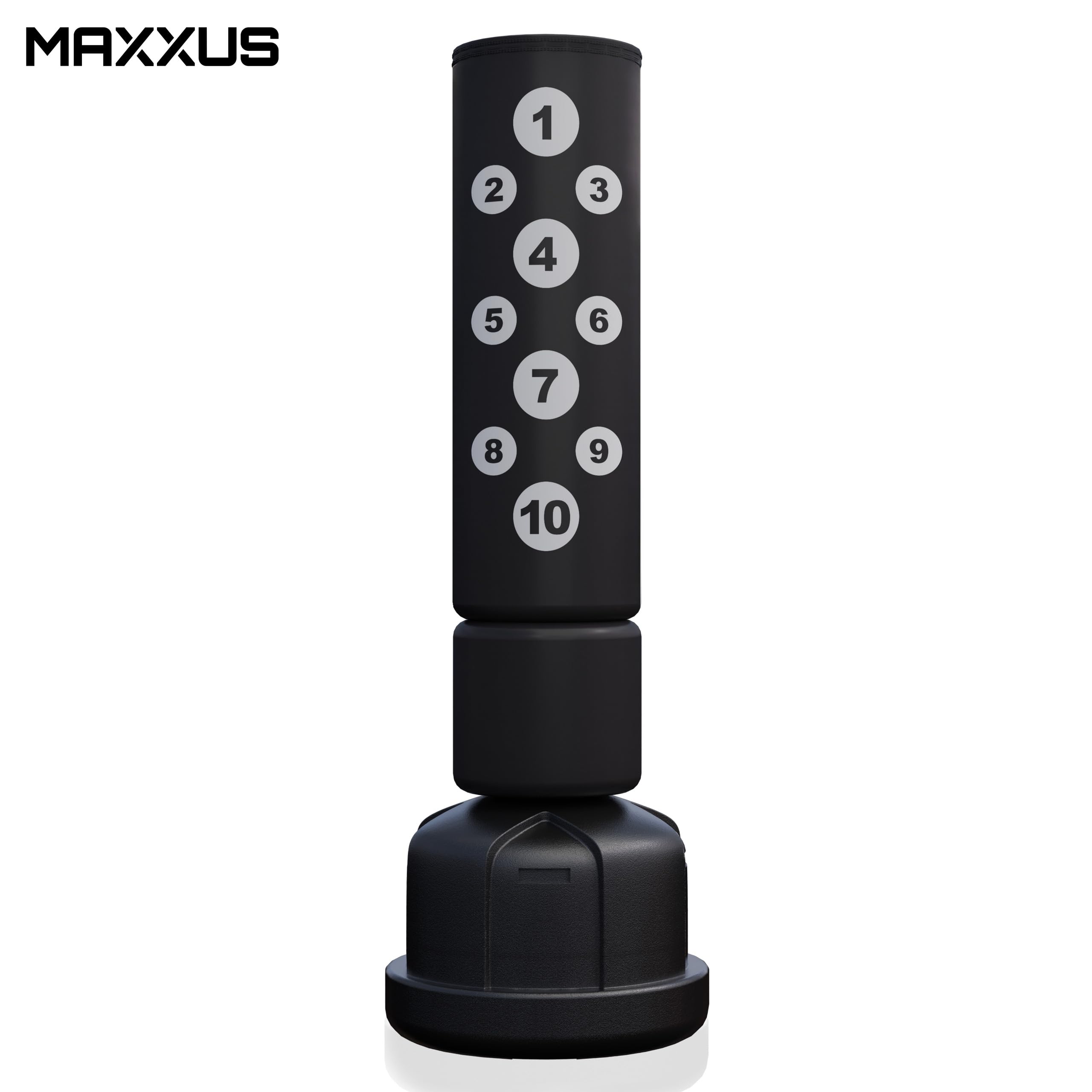 MAXXUS® PUNCHLINE Scorpion 170 Standboxsack, freistehend, 170 cm | Mit FLEX-System, Spezial-Schaumstoff, Schutzabdeckung und befüllbarem Standfuß für Boxtraining, Kampfsport und MMA