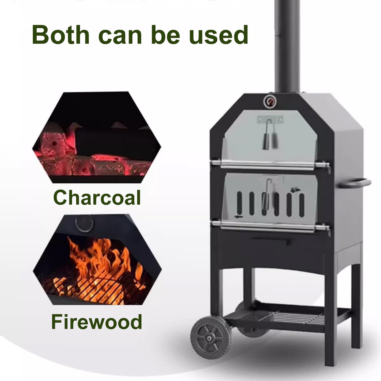 Cucina a Legna con Forno con Ripiani Cassetto Raccoglipolvere Stufa a Legna Economica per Cucinare Forno Multifunzione Adatto per Campeggio e Attività All'aperto
