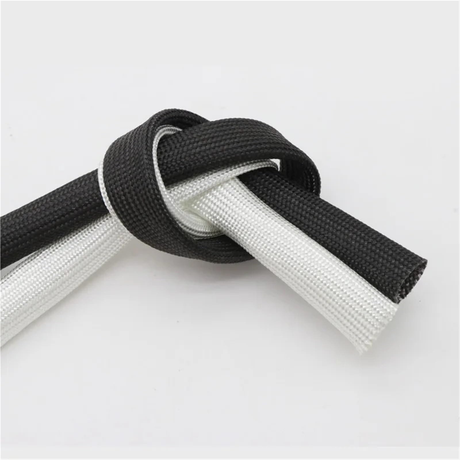 Geflochtener Kabelmantel 1/5M ID 1mm ~ 40 Mm Braided Fiberglass Chemical Glass Fiber Tube Sleeving Kabelschlauch SelbstschließEnd(Black,25mm,10 Meters)