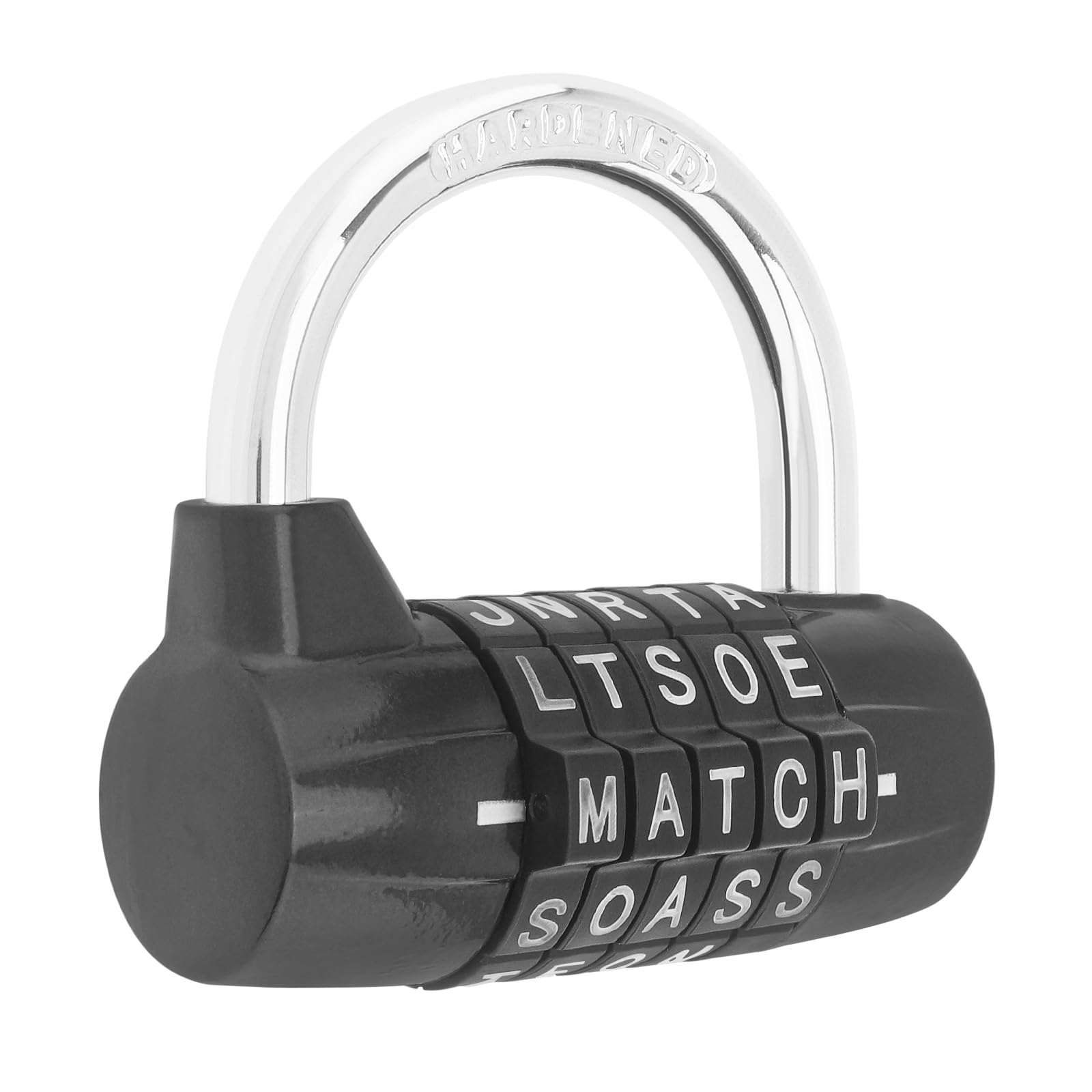 Gym Locker Lock 5 Letter Word Lock Safety Padlock Combination Lock for School Gym Locker,Sports Locker,Fence,Toolbox,Case,Hasp Storage (1, Black)