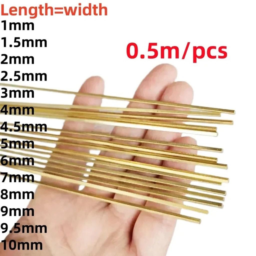H59 Mosiężny pręt kwadratowy z płaskim drążkiem | 5 sztuk 1x1-2,5x2,5x500mm H59 Mosiądz: Pasy do zbiorników na wodę, rury, produkty tłoczone(1.5x1.5x500 mm)