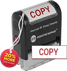 Copie o carimbo de borracha com autotinta | tinta vermelha | para uso profissional e pessoal | Tinta de secagem rápida | Suprimentos executivos