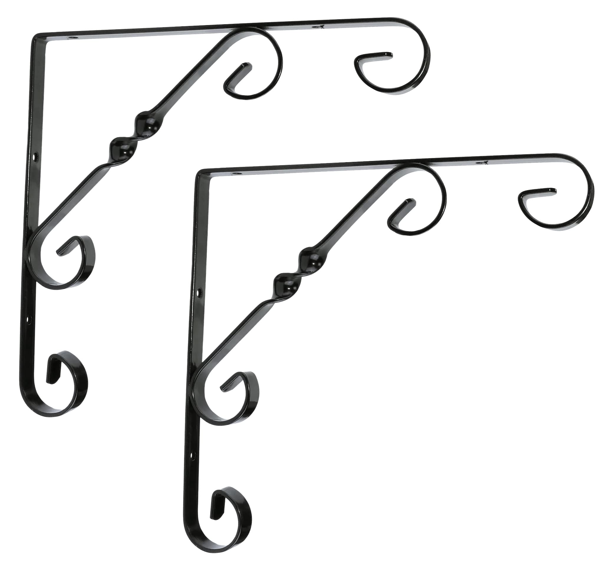 Supports d'étagère renforcés AERZETIX équerres en acier noir 195x195 mm