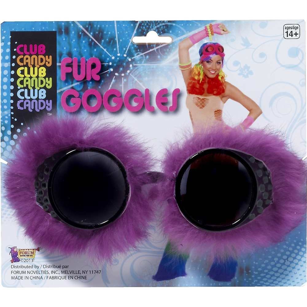 Forum Novelties Women's Club Candy Novelty Fur Goggles, Purple, One Size
