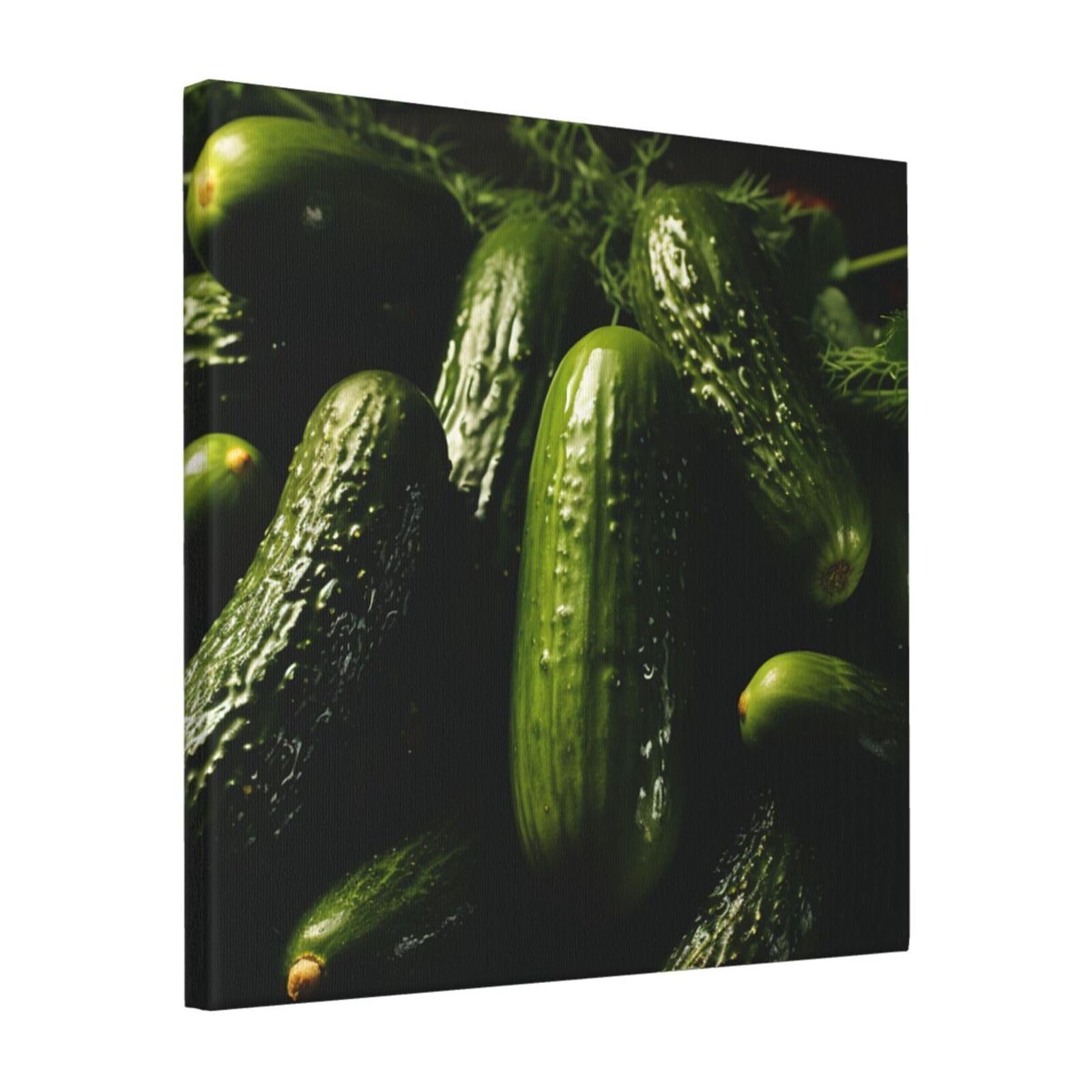 FodPand Pickle Canvas Wall Art for Living Room Wall Decor 16"x16" Modern Artwork Painting Pictures Hanging Canvas Prints Aesthetic Wall Art for Bedroom Bathroom Office Wallart Decor