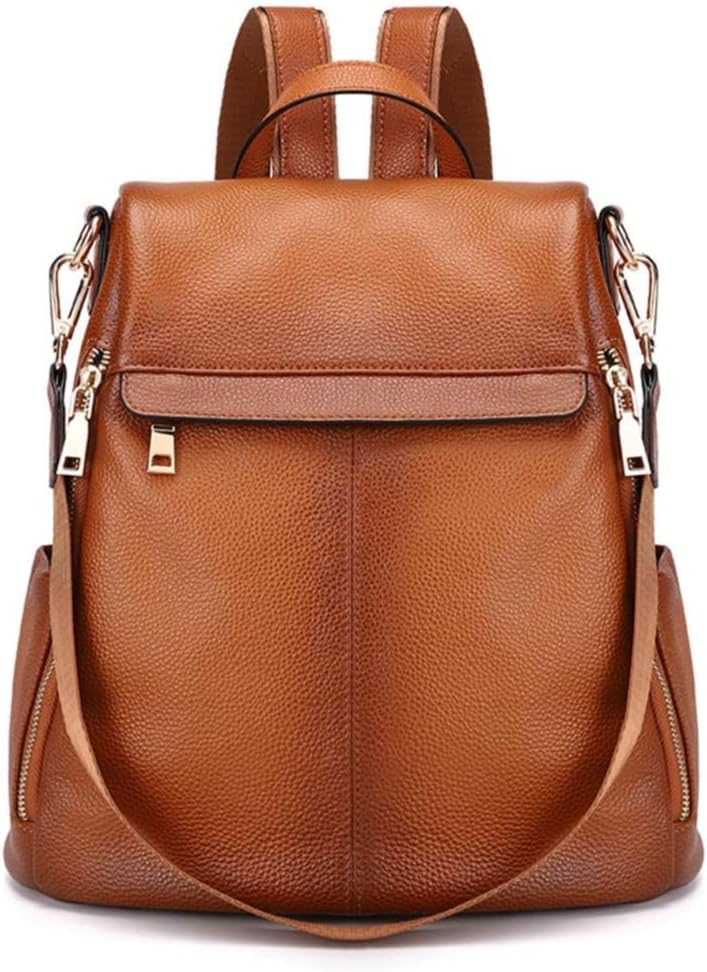 Women's Anti-Theft Backpack Purse Genuine Leather Shoulder Bag Fashion Ladies Satchel Bags