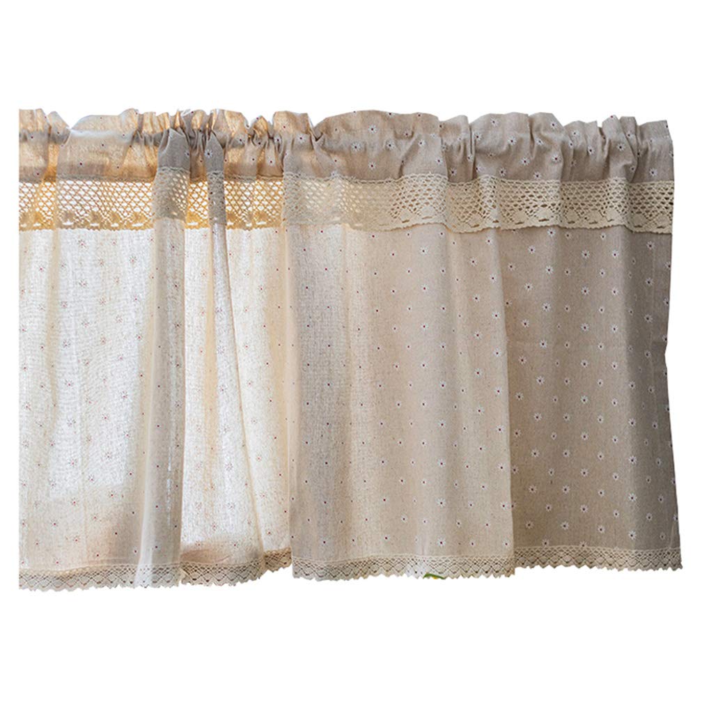 Cortina corta de algodón y lino para armarios de baño y ventanas de cocina