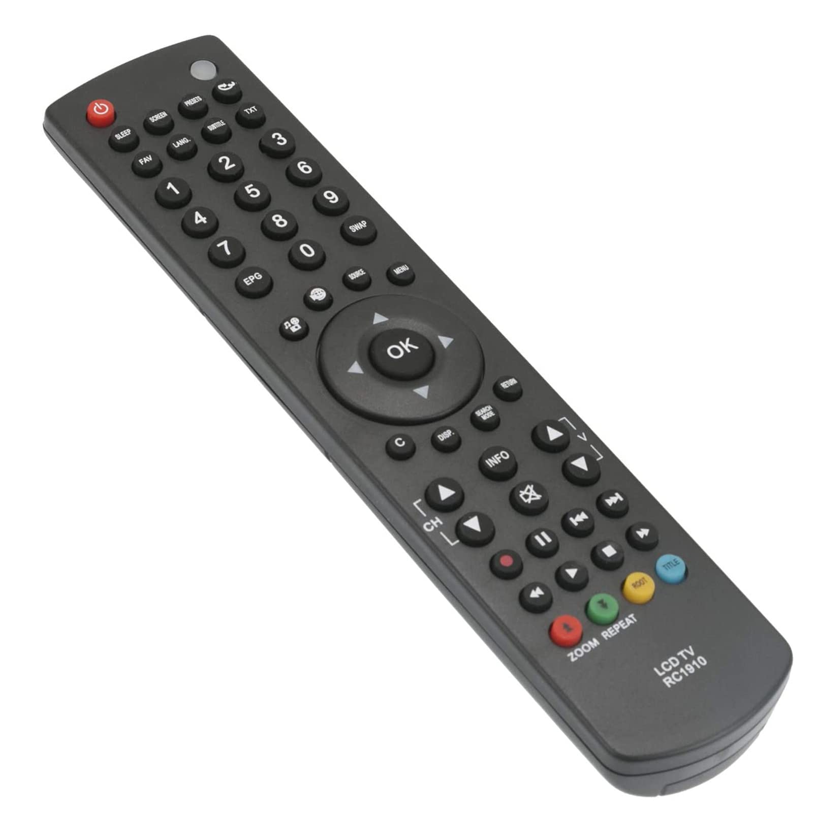 VINABTY RC1910 Replaced Remote Control fit for Sharp Toshiba Polaroid TV Model 30070046 22DL504B 22L1333B 22L1337DB 24D1333B 24W1337DB P19LEDDVD12 P24LED12 LED22916TV P22LEDDVD12 32DV504B - Image 2