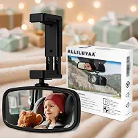 Espelho de carro de bebê 360° para virado para bebê, espelho de assento de carro ajustável para segurança no banco traseiro, acessórios de espelho retrovisor de carro infantil e muito fácil de