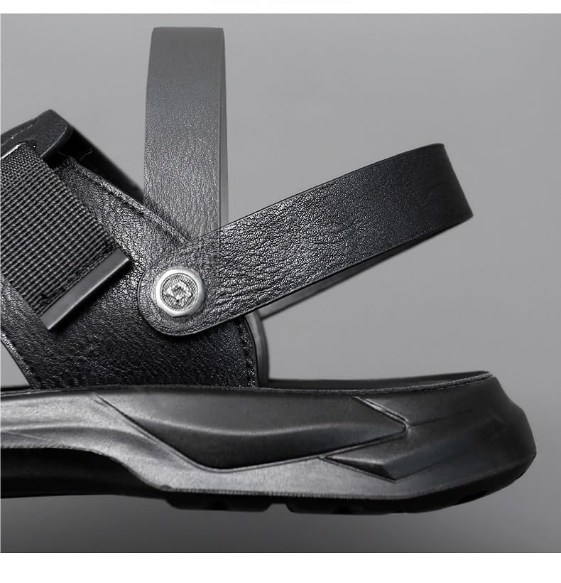 VOODUE Sandals for Men Summer Anti Slip Soft Sole Retro Dual Purpose Sandals and Slippers Outdoor Beach Shoes for Men (Color : Black, Size : 40 EU)4