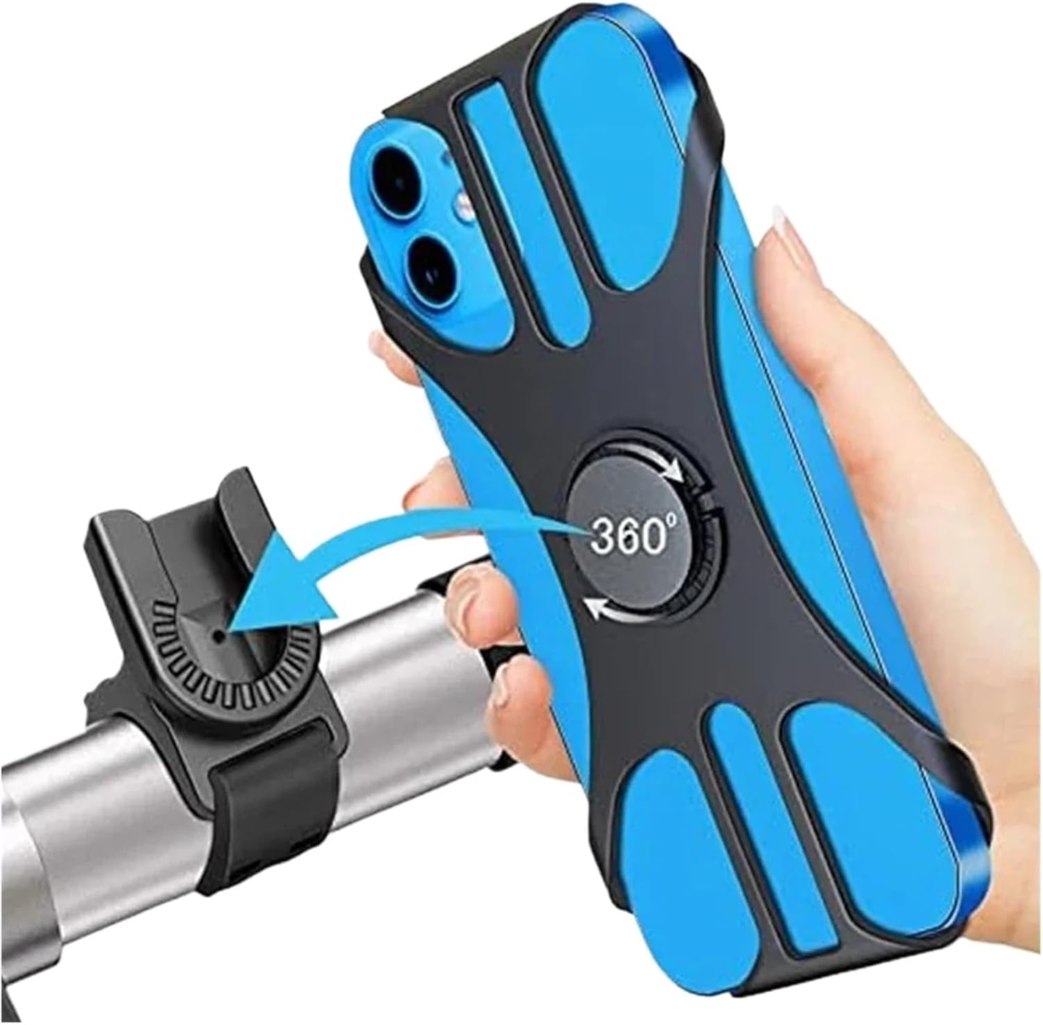 360° Rotatable Universal Phone Holder for Bicycle, Motorcycle, and Scooter - Compatible with 4" to 7" Smartphones