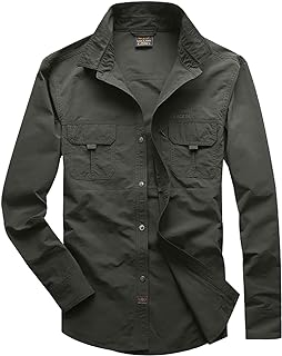 Generisch 2025 - Camisas de pesca de manga larga para hombre, camisas de viaje y trabajo, camisas de verano con botones para hombre, camisa lila para hombre