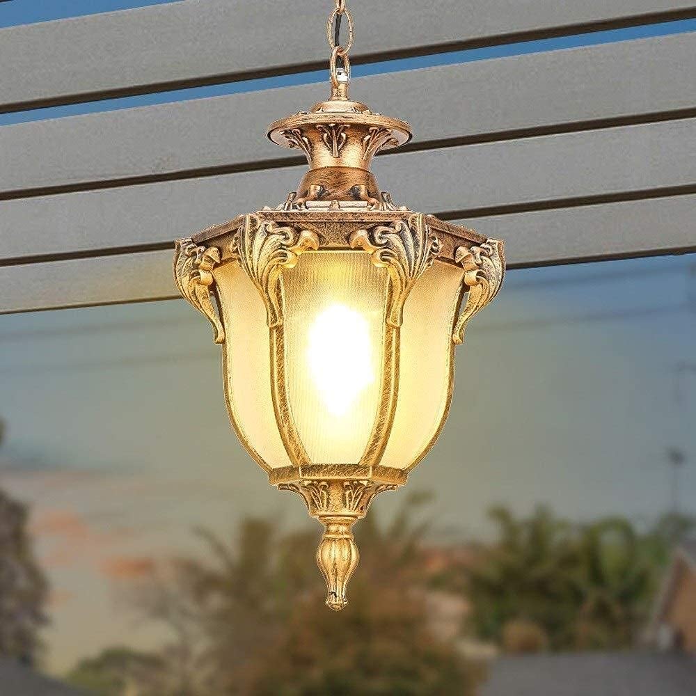 Solarne lampy ogrodowe Oprawa oświetlenia zewnętrznego Wodoodporna Ip54 Pergola Ogród Wisząca lampa sufitowa Szklana latarnia Pergola Żyrandol na werandzie E27/D