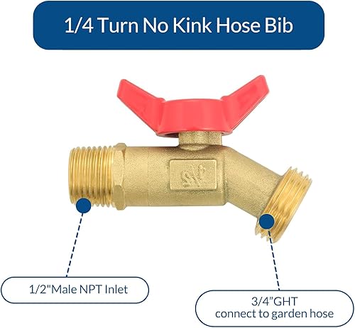 Miniatura 4 de Adaptador de tanque IBC de 275-330 galones, rosca fina de 2 pulgadas con válvula de espiga de latón sin plomo (entrada NPT macho de 12 pulgada x