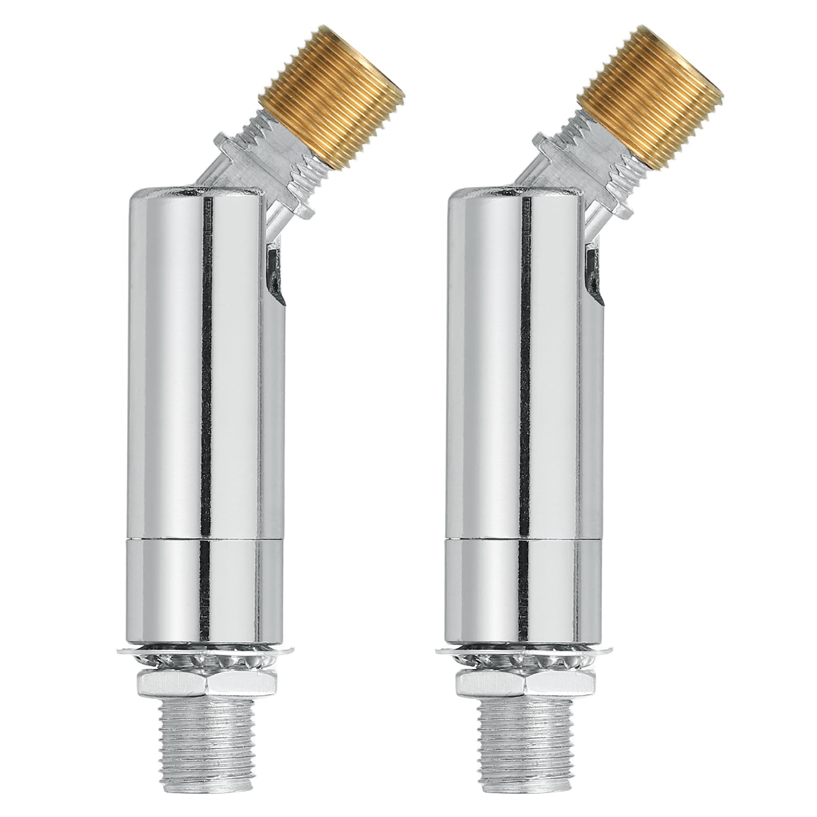 sourcing map Sloped Ceiling Adapter, 90/345 Degree 60x15mm M10 Fine Thread Sloped Ceiling Light Fixture Adapter Kit for Ceiling Pendant Light Chandelier Track Suspend(Silver, Pack of 2)