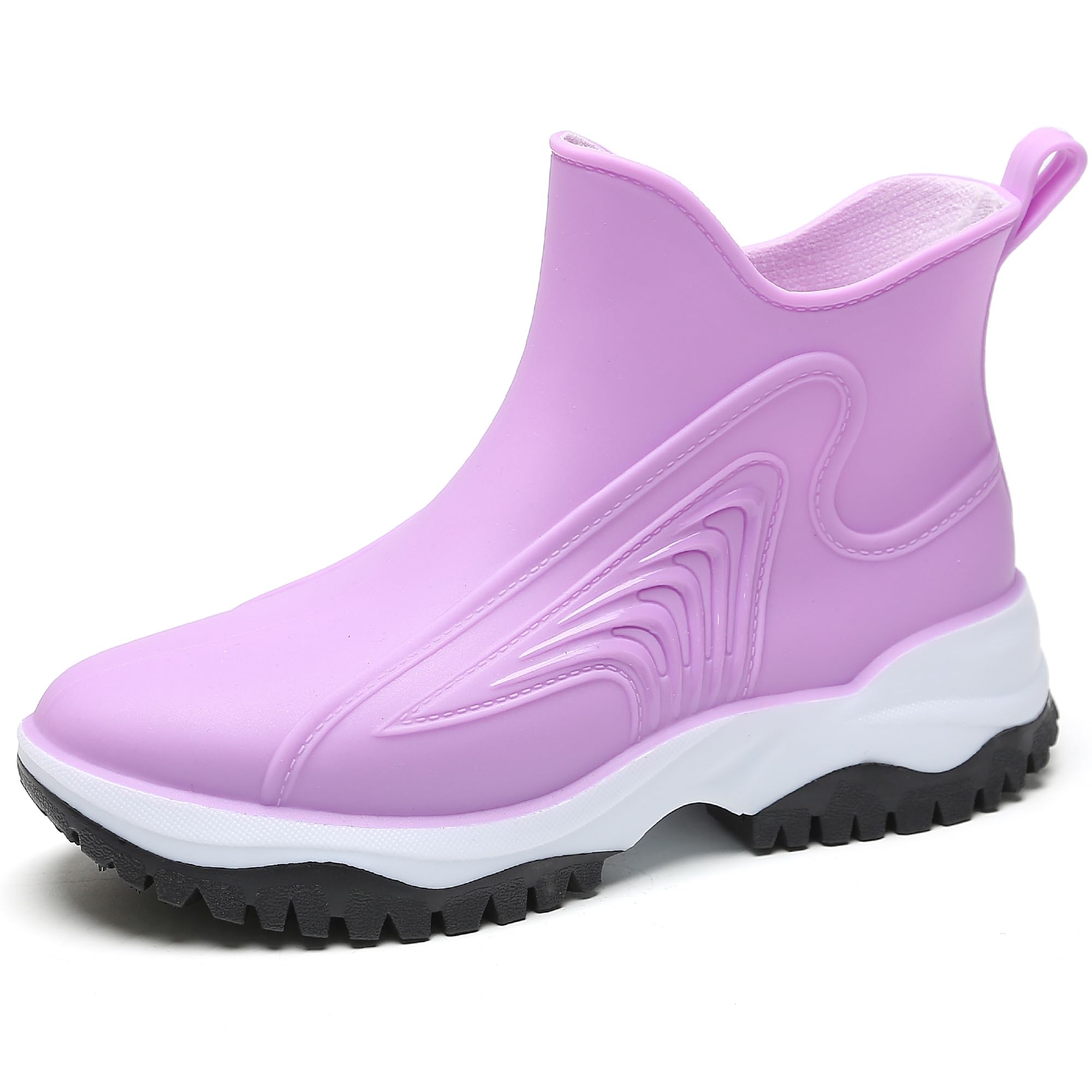 XUNRUO Women's Ankle Rain Boots，Ladies Waterproof Lightweight Slip Resistant Outdoor Fashion Garder Booties