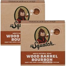 Men Soap Bar Wood Barrel Bourbon Scent 5 oz Dr Squatch Soap for Men Body Bars Mens Manly Sasquatch Pack of 2