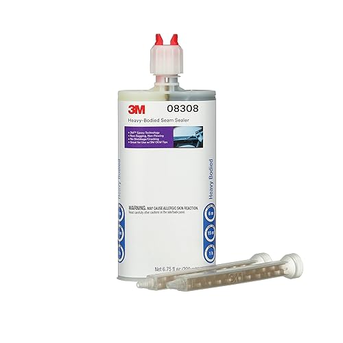 3M Sellador de costuras de cuerpo pesado, 08308, de dos partes, auto-mezclado, epoxi automotriz, cartucho de 6.8 fl oz6.75 fl oz, negro