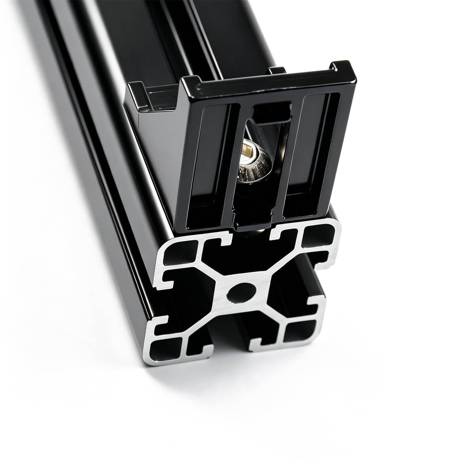 Iverntech 1 pieza de 1000 mm 4040 Perfil de extrusión de aluminio negro con ranura de 8 mm de la serie 40, estándar europeo, anodizado, para impresora 3D y máquina láser de grabado CNC DIY