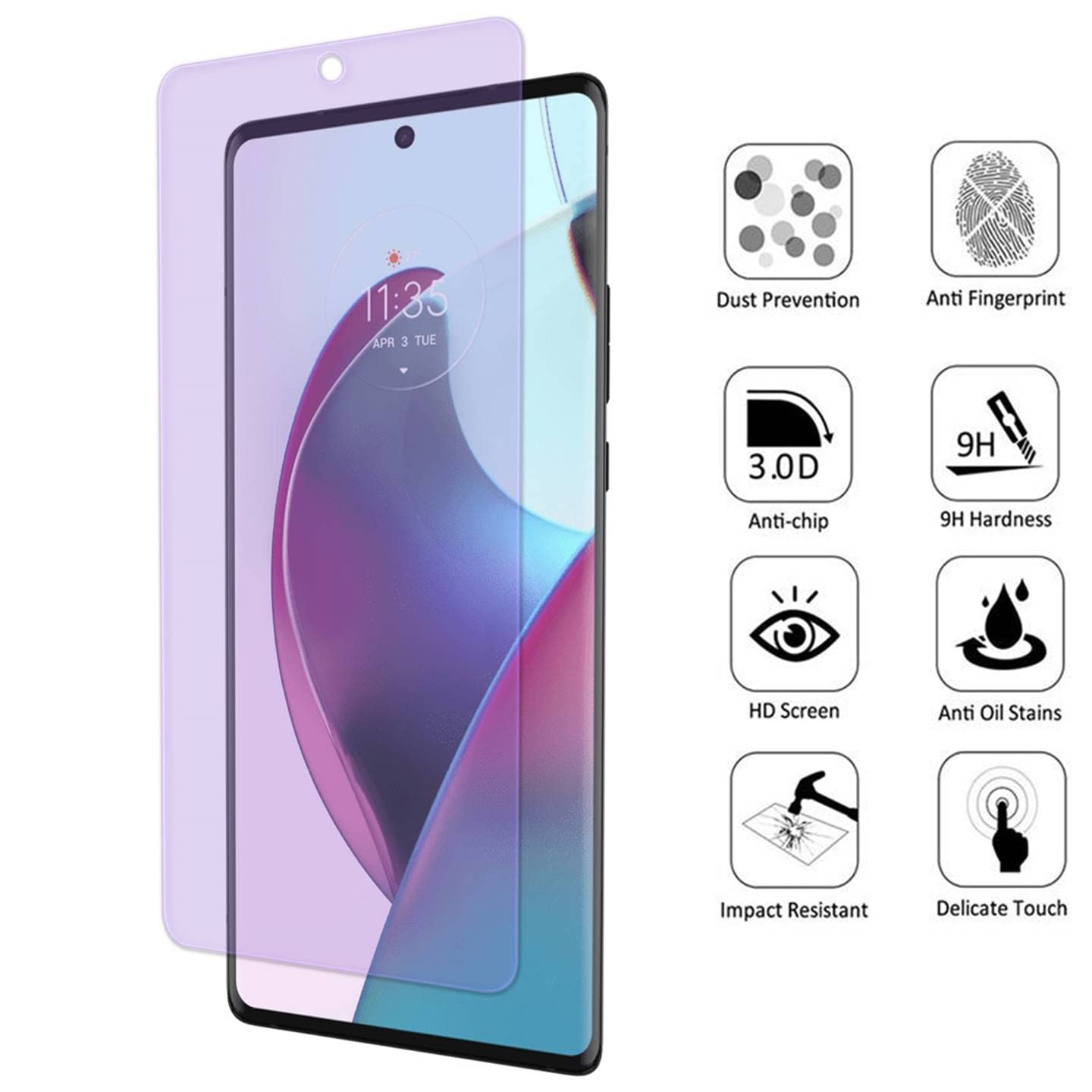 per Motorola Moto G 5G (2022), anti luce blu [protezione degli occhi] pellicola protettiva in vetro temperato, ZenHoo
