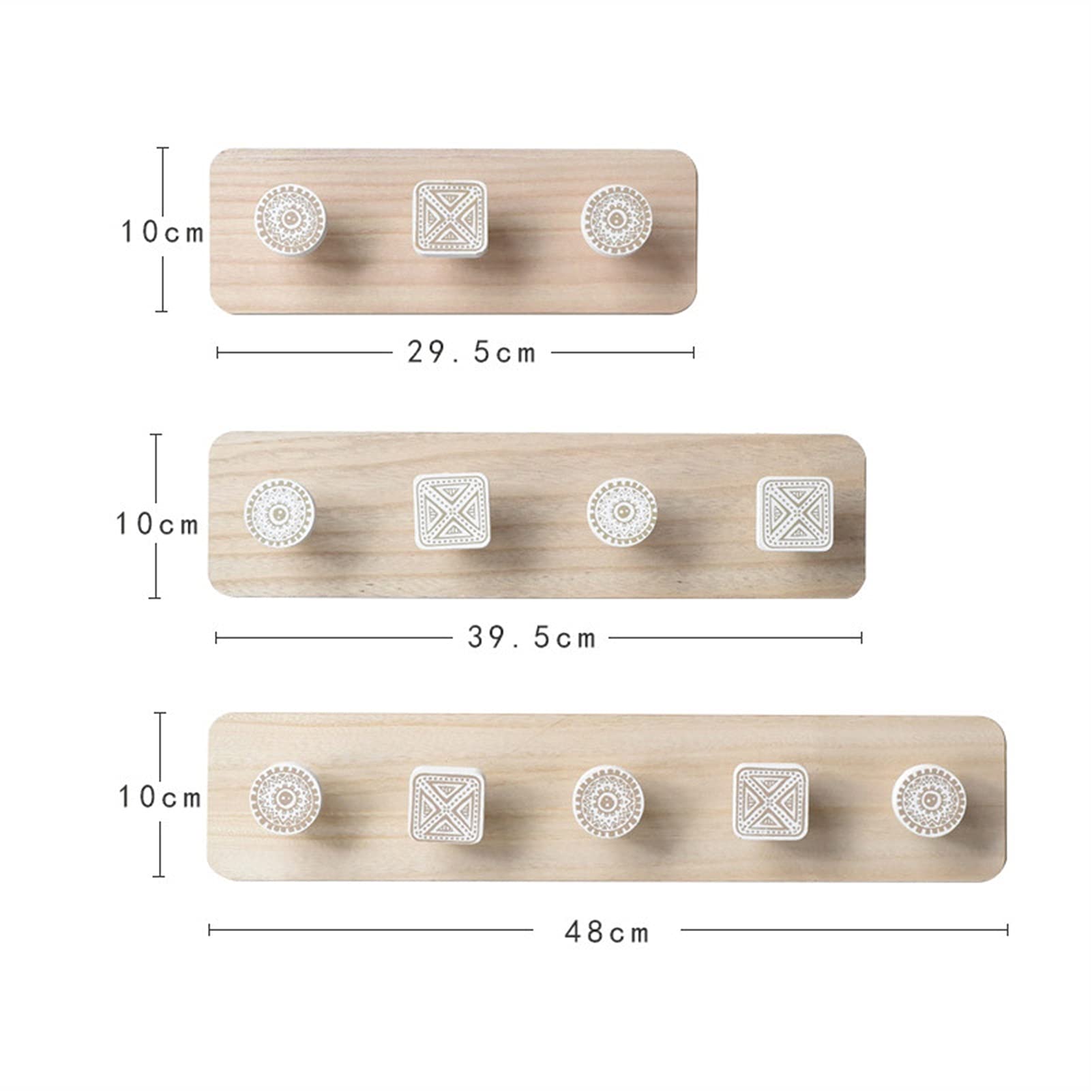 Portasciugamani per il Bagno Cappotto a parete in legno Cappotto a parete Cappello Cappello Soggiorno Bambini Camera da letto Appendiabiti da parete 3/4/5 Pegs Ganci da porta Decorazione domestica Gan
