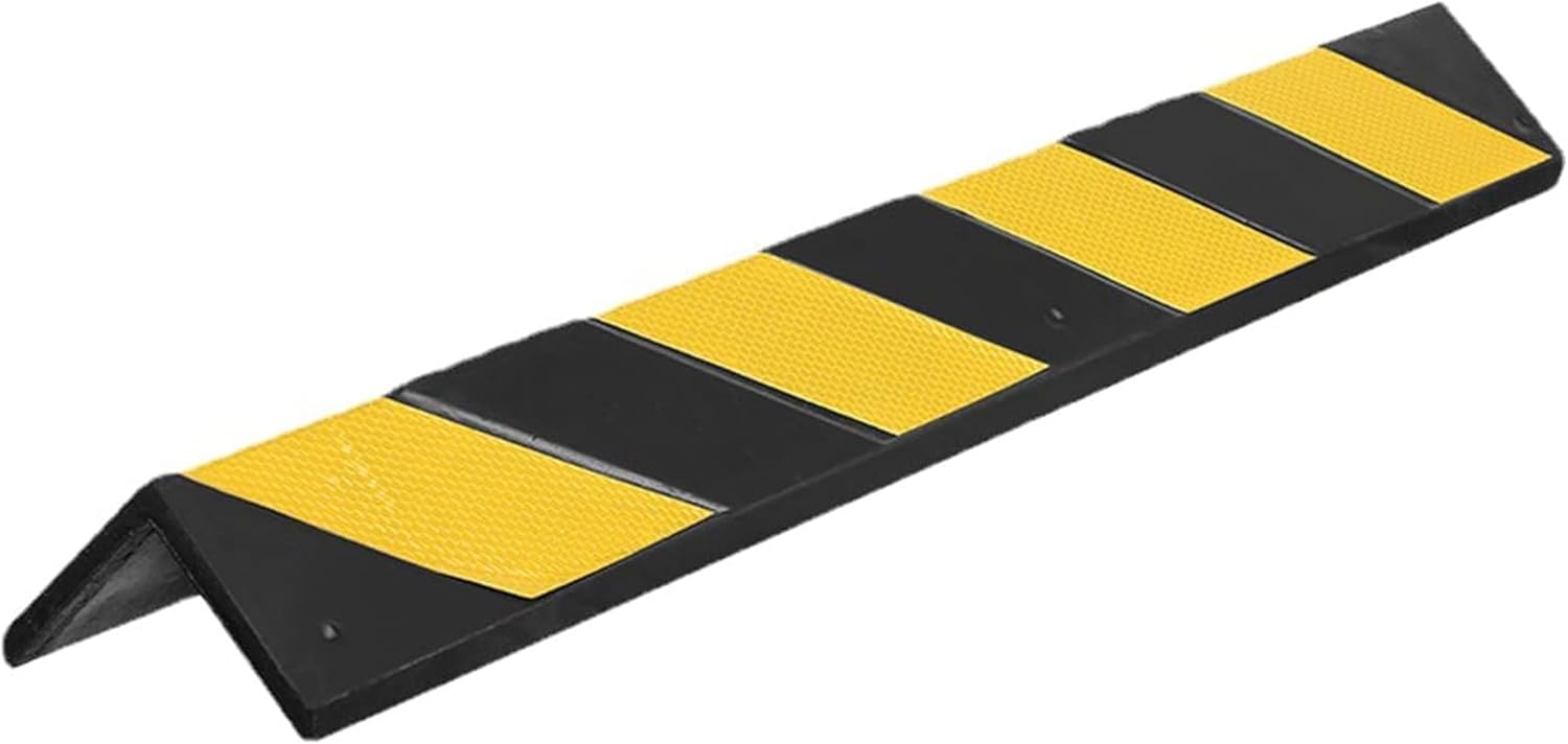 Parking Garage Wall Corner Guard - Black & Yellow Stripe Bumper Protector for Edges, 1500mm x 100mm x 10mm, Durable Safety Corner Protector for Basements & Garages