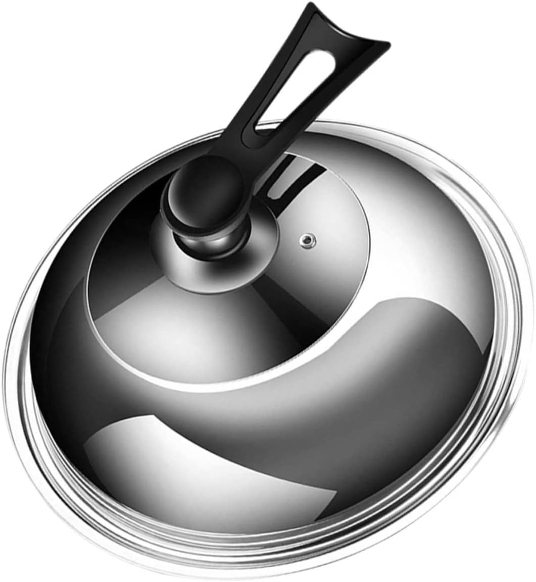 Edelstahl-Topfdeckel Edelstahl Topf Edelstahl Bratpfanne Kochtopf Deckel Kochgeschirr Deckel Topfdeckel Abdeckung Universal Pfannendeckel Deckel für Pfanne Haushalt Topfdeckel - 38 cm
