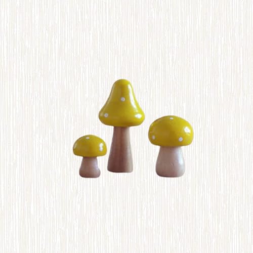 Miniatura 9 de SUPVOX 3 piezas de hongos en miniatura, mini hongos de madera, accesorios de jardín de hadas, macetas de flores micro suministros de decoración de