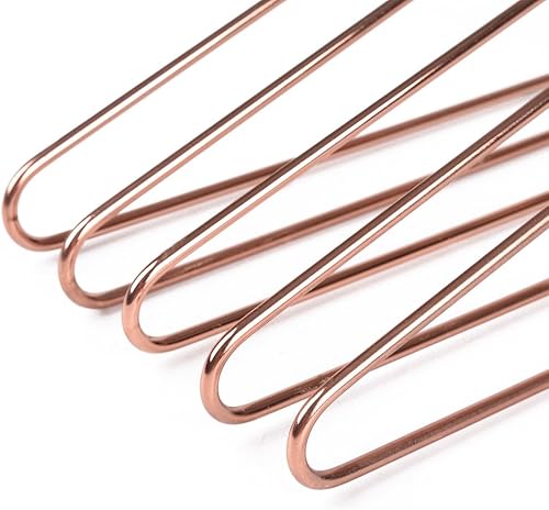 Miniatura 7 de Percha de metal resistente de calidad de 17 pulgadas, paquete de 30 perchas de cobre para ropa, perchas de abrigo resistentes, perchas estándar para
