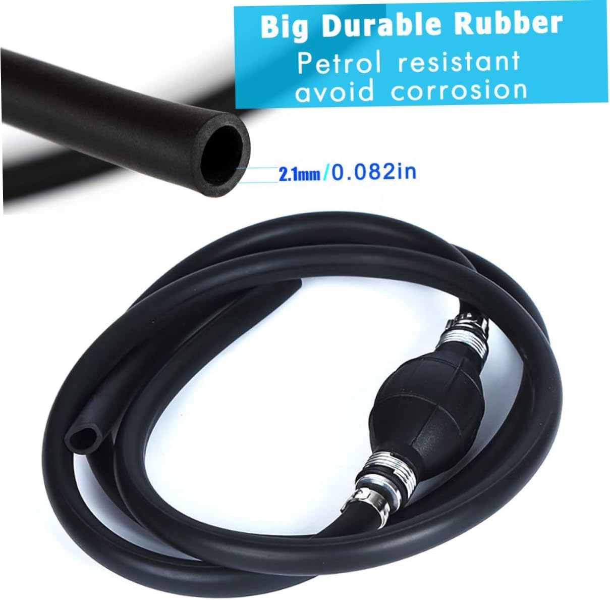 Manual Car Fuel Transfer Pump Gasoline Siphon Hose Thick Hand Siphonic Pump for Oil Water and Gasoline Transfer with Rubber Hose Weight Easy to Use for Automotive and Tight Spaces