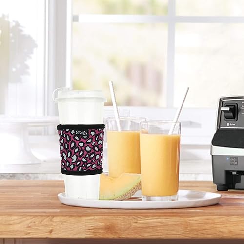 Miniatura 10 de CM Funda reutilizable para taza de café, funda aislante de neopreno resistente al calor, para café, té, bebidas frías y calientes (patrones de