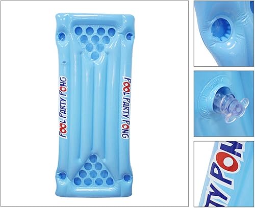 Miniatura 2 de AJDGL juego inflable flotante hilera, multiusos, cómodo flotador de agua para piscina con soporte para taza refrigerador para hombres y mujeres,