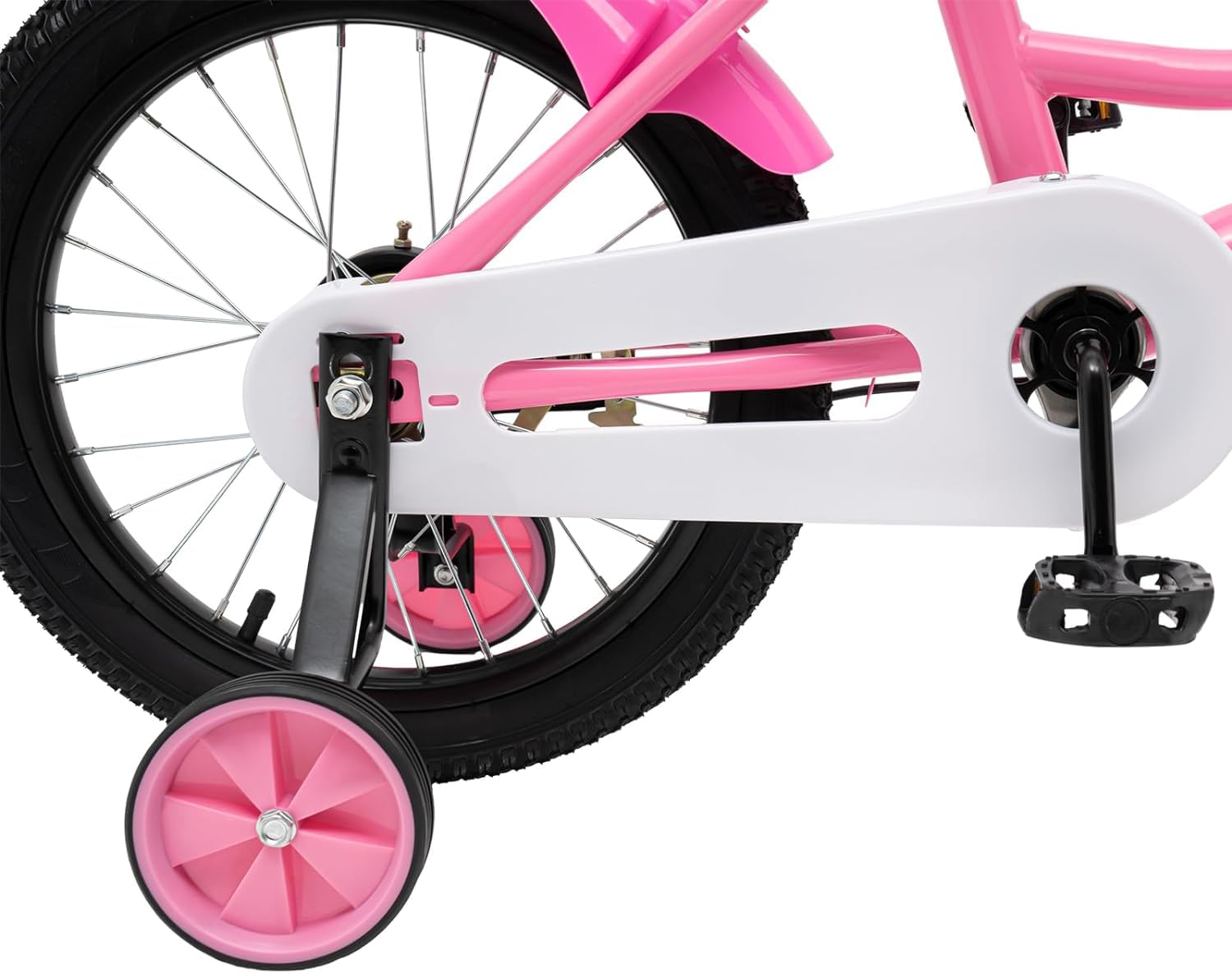 Vélo Enfant 16 Pouces Jolre - Réglable En Hauteur - Roues Stabilisatrices Amovibles - Rose/Bleu