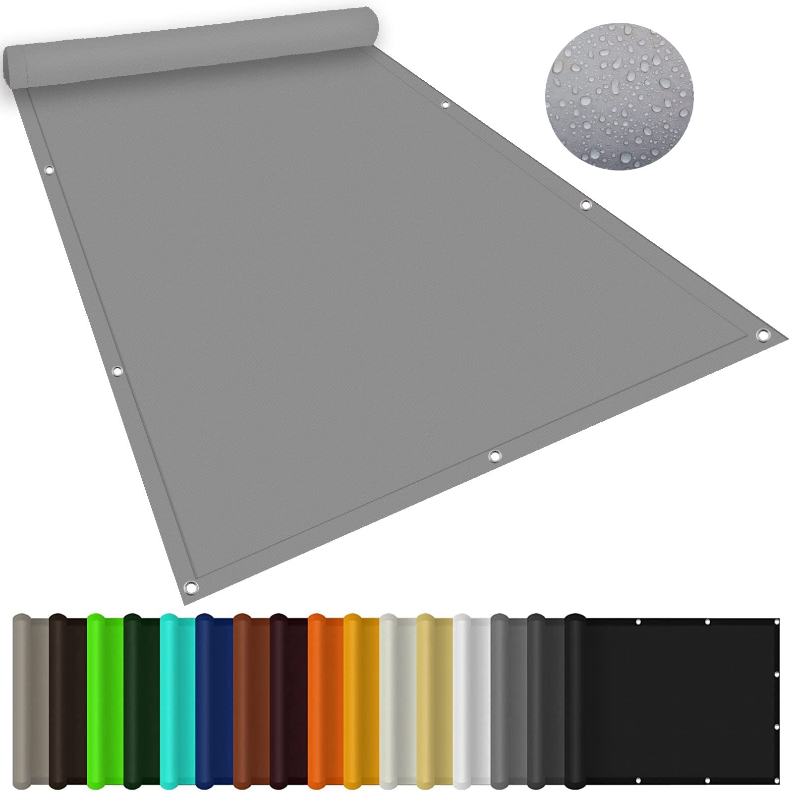 Voile d'ombrage 3x7m imperméable en toile polyester gris clair