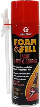 Red Devil 090806 Spray Foam, Fill Large Gaps & Cracks, Expanding Insulation, Polyurethane Foam Sealant, 8 oz, Off White