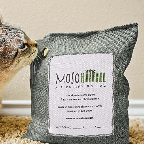 Moso Natural Air Purifying Bag 500G. A Scent Free Odor Eliminator For Kitchens, Bedrooms, Living Rooms, Pet Areas. Premium Moso Bamboo Charcoal Odor Absorber. #TOP2