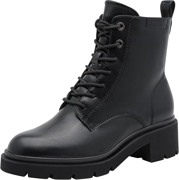 Tamaris Damskie buty sznurowane płaskie, czarne (Black), 39
