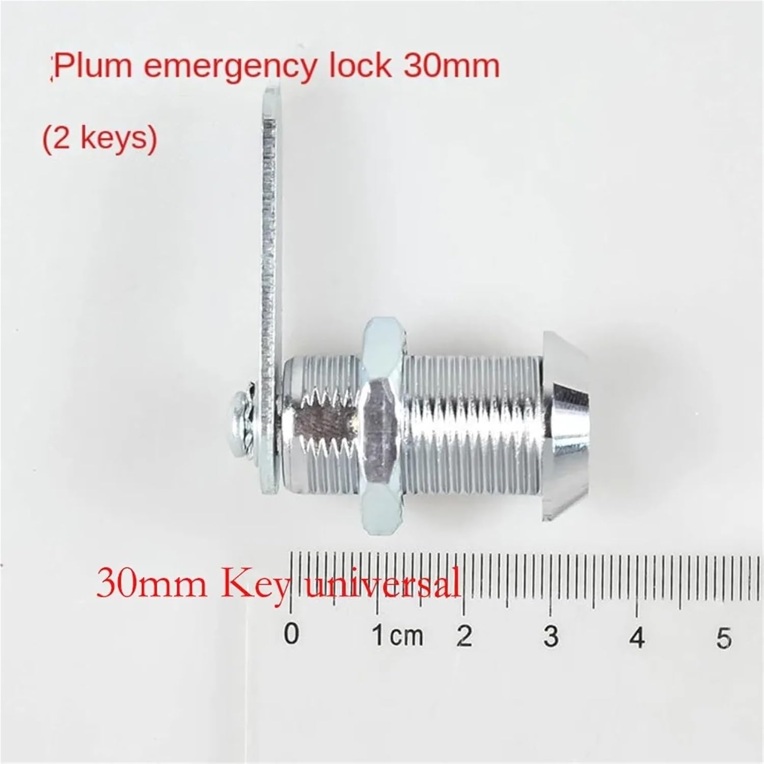 Cylinder Mechanical Tongue Lock 16/20/25/30mm with 2 Plum Blossom Keys 1Pcs(30mm Key Universal)