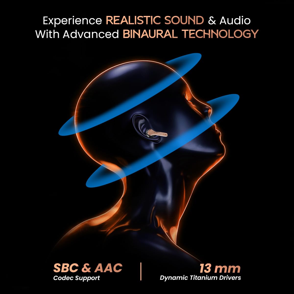 ACwO DwOTS Touch TWS in Ear Earbuds | Hd Touch Display | 32Db ANC | Transparency Mode | 50 Hrs Playtime | Ai-Enc Quad Mics | Find My Earphones | Bluetooth 5.4 | 4 Eq Modes | Golden Black 2