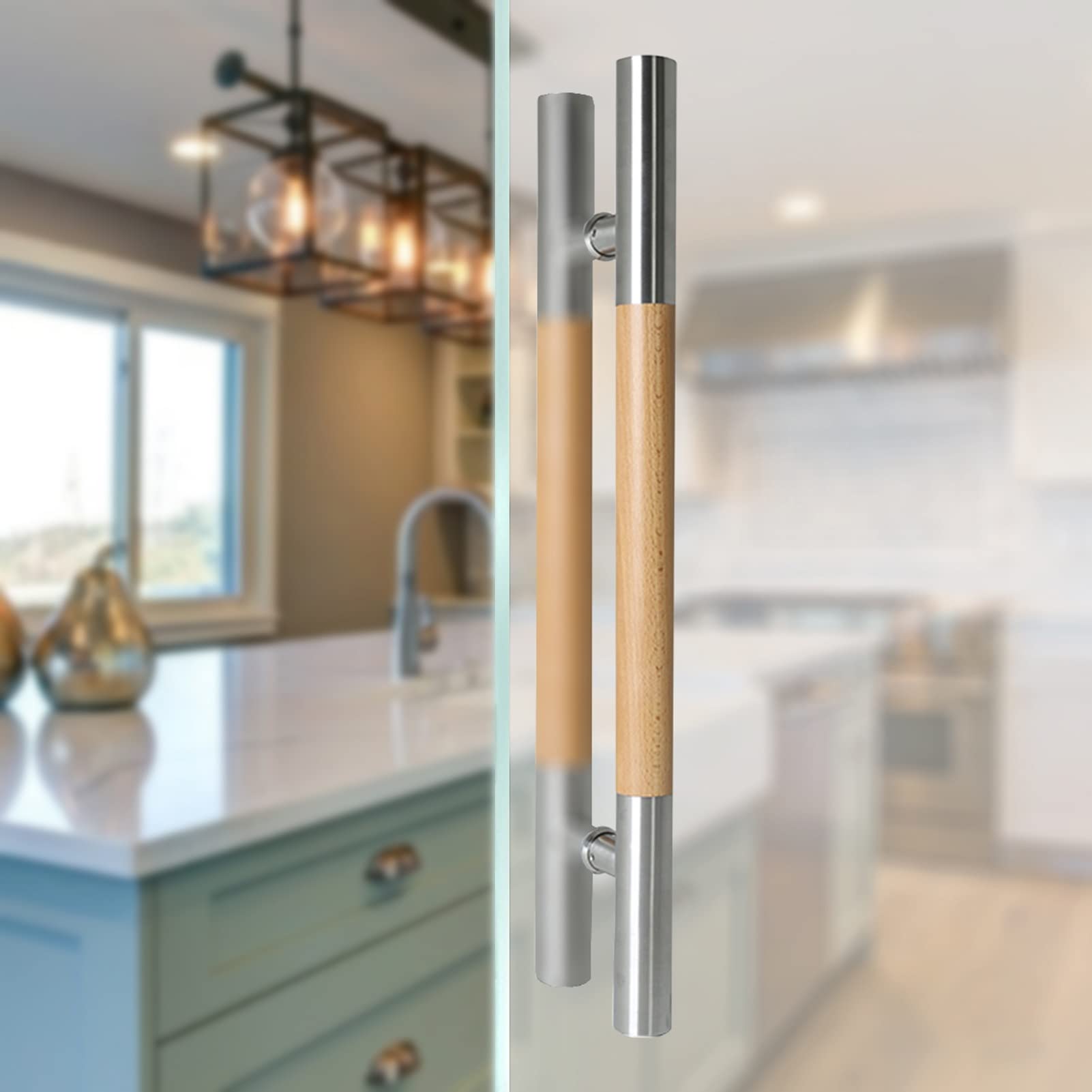 Interior and Exterior Double Sided Shower Door Handles Bar,Door Pull Push Pull, 60cm/80cm/100cm/120cm/150cm Closet Handle(Silver,150cm/59inch)