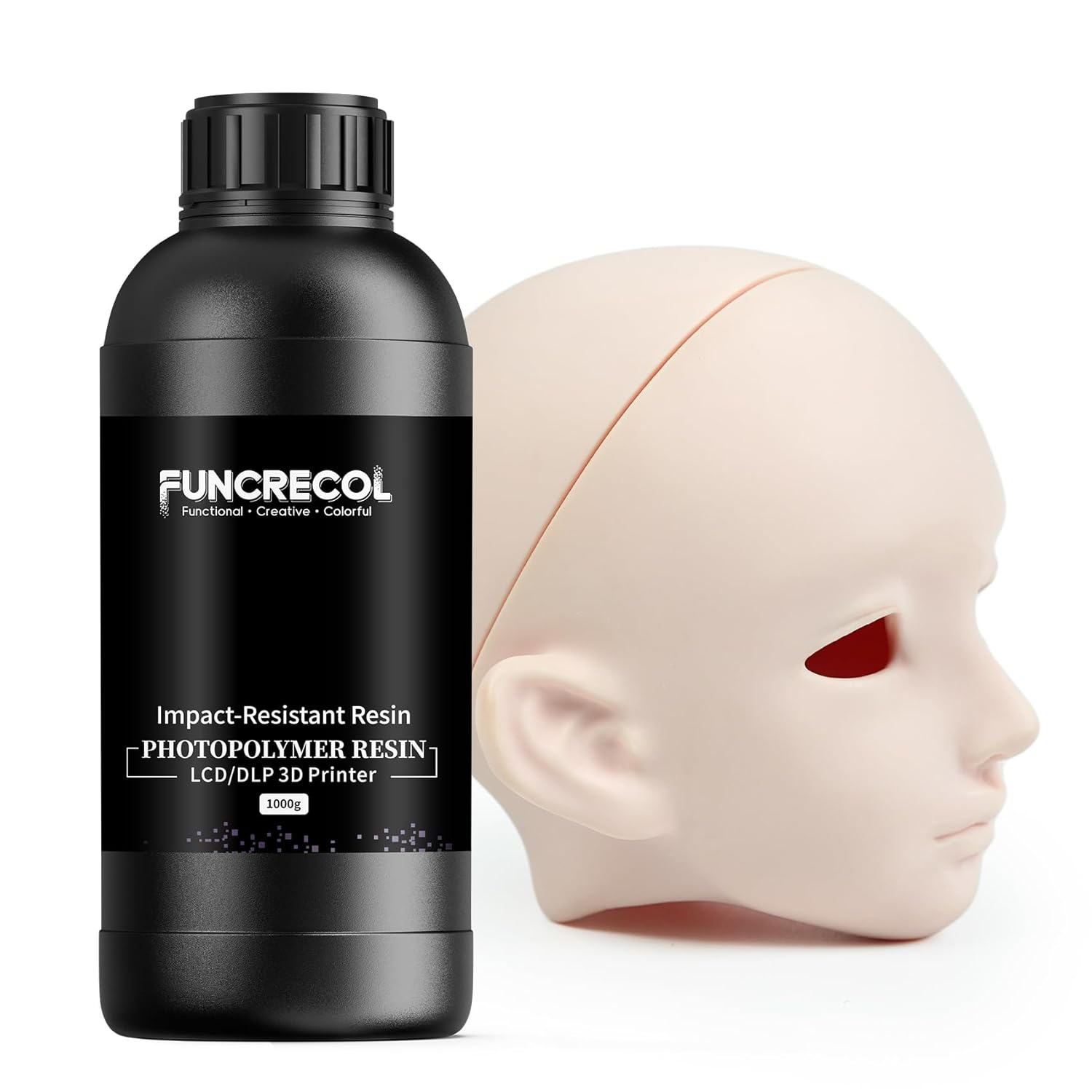 Impact Resistant BJD Resin, Wear-Resistant High Precision 3D Resin 405nm Fast Curing Low Shrinkage Matte Finish Photopolymer Resin for LCD/DLP/MSLA Resin 3D Printer,Normal White 1000g