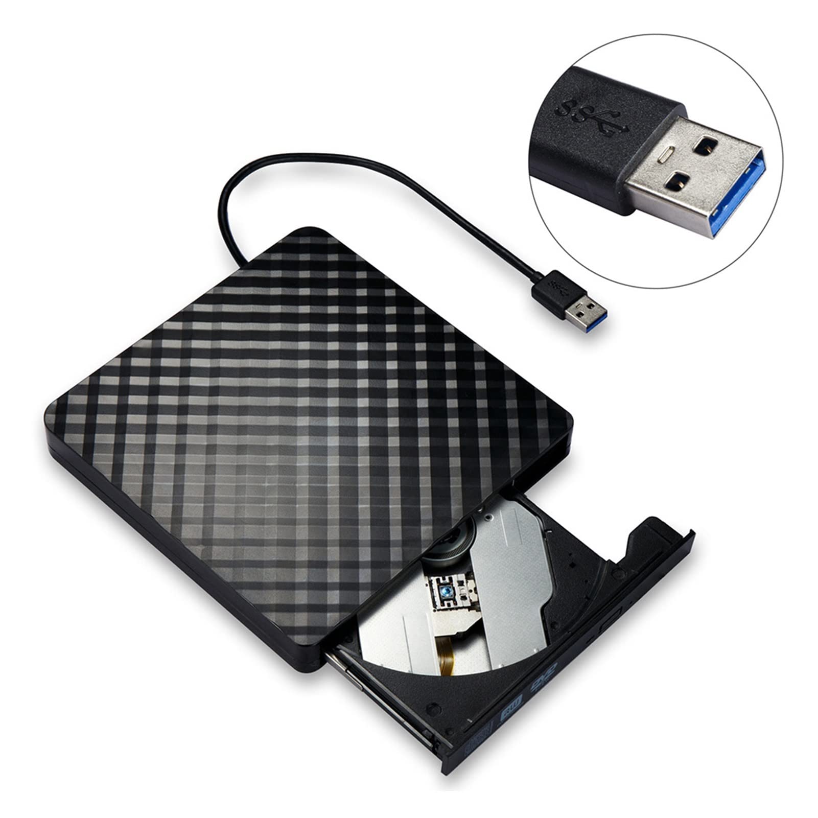 USB 3.0. Zewnętrzna duża prędkość płyta DVD Napęd optyczny palnika PC. Laptop płyta DVD Gracz DVD USB. Dysk zewnętrzny płyta DVD Przenośny(Nero)