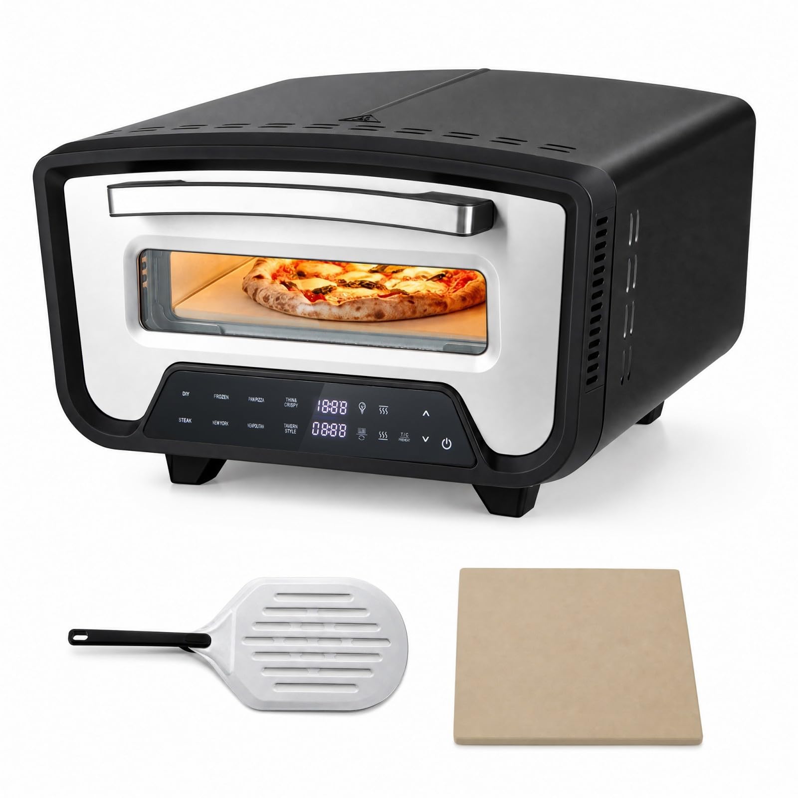 GIANTEX 1700W Forno Elettrico per Pizza da Interno con Pietra e Pala